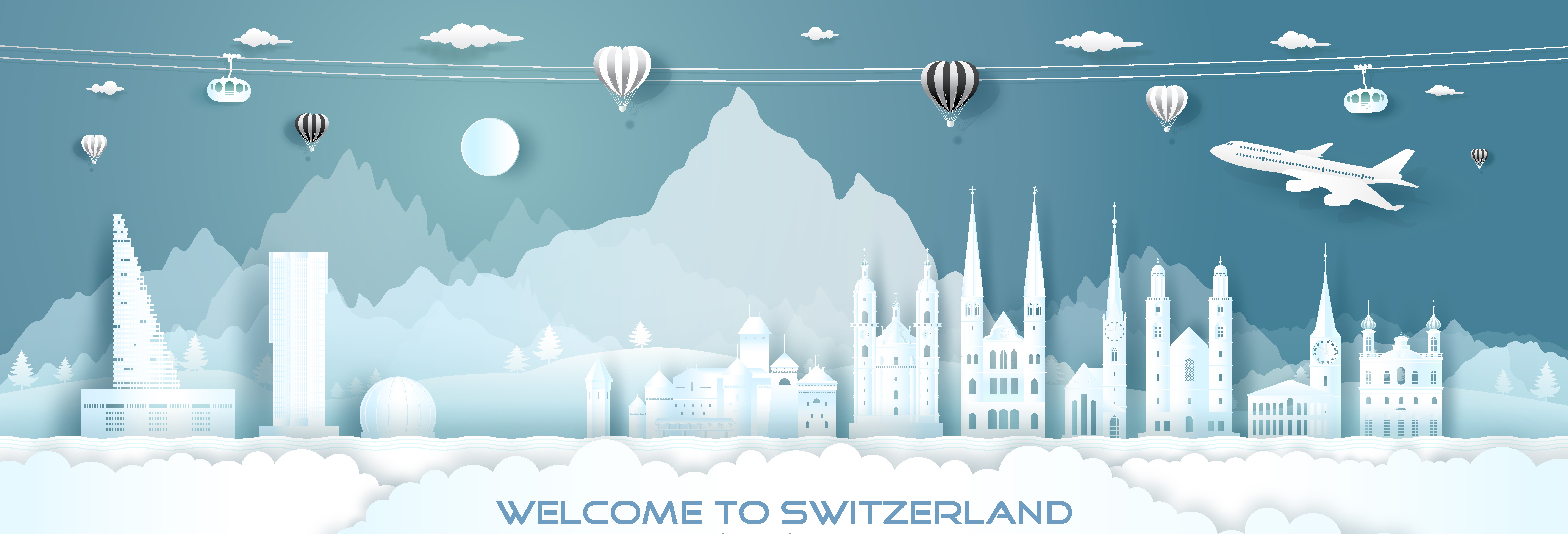 An artists impression of Switzerland